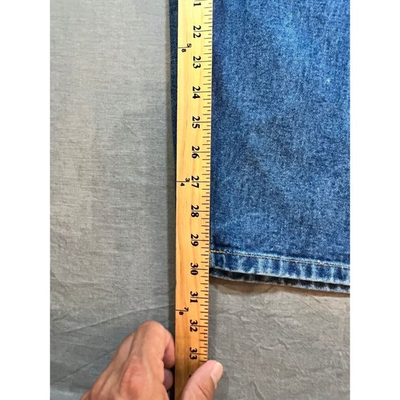 Cherokee‎ Pants Mens 44 Blue Denim Belted Pocketed Jeans Men 44x30 - Picture 12 of 13